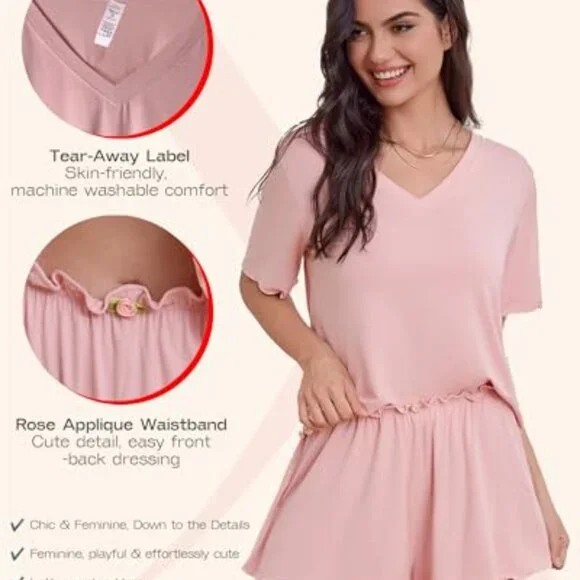 Bamboo Viscose Pajama Set Ultra Soft Lounge Sleepwear Chic Comfort